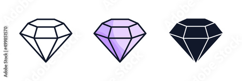Gems stones. Diamond jewels luxury icon symbol template for graphic and web design collection logo vector illustration