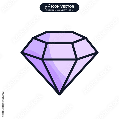 Gems stones. Diamond jewels luxury icon symbol template for graphic and web design collection logo vector illustration