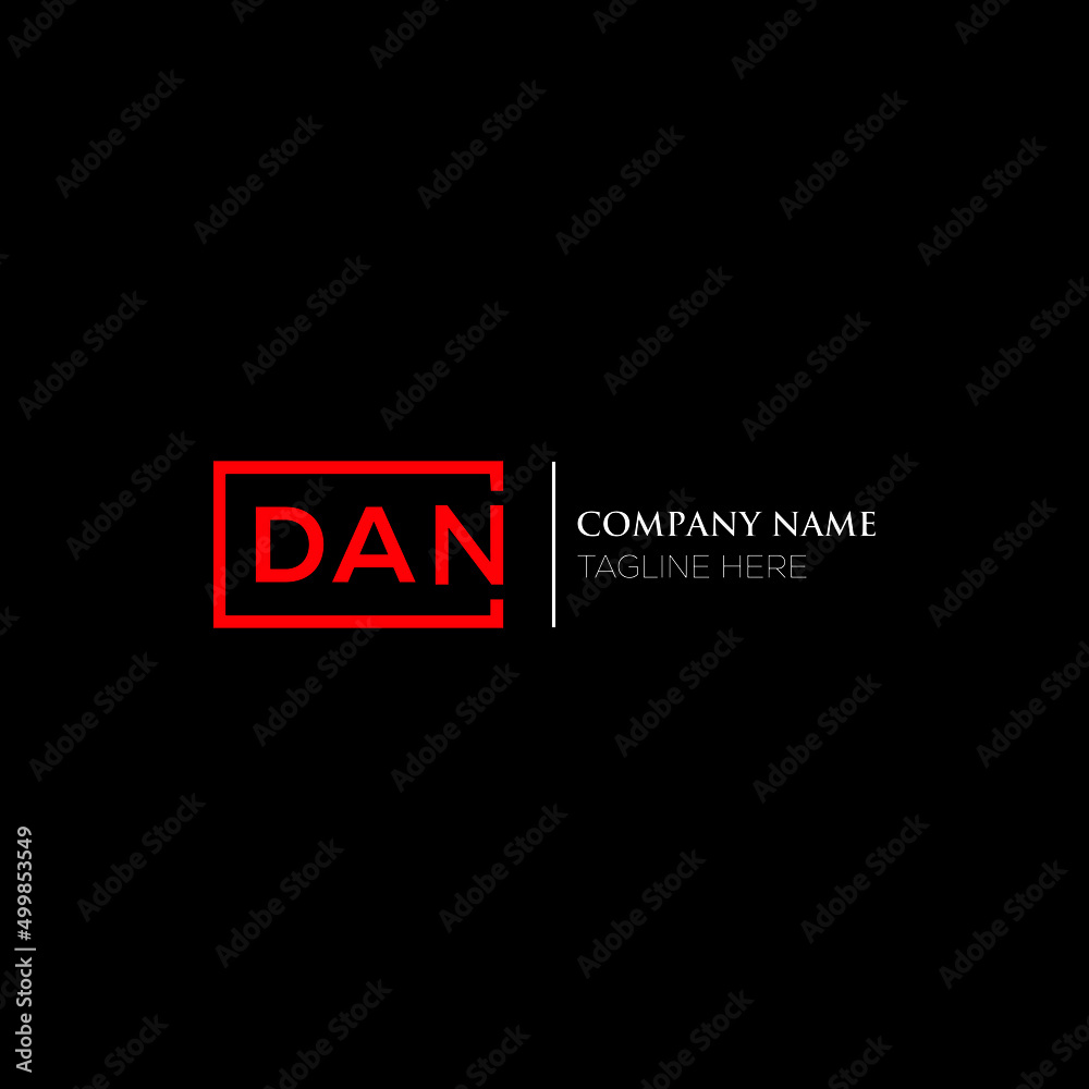 DAN logo monogram isolated on circle element design template, DAN
