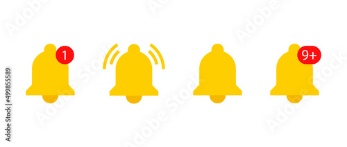 Notification bell icon. alarm ring symbol. new message with Ringing bells icons