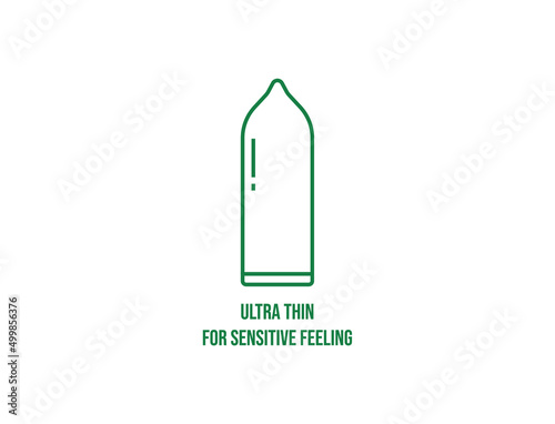 ultra-thin for sensitive feeling condom icon vector illustration 