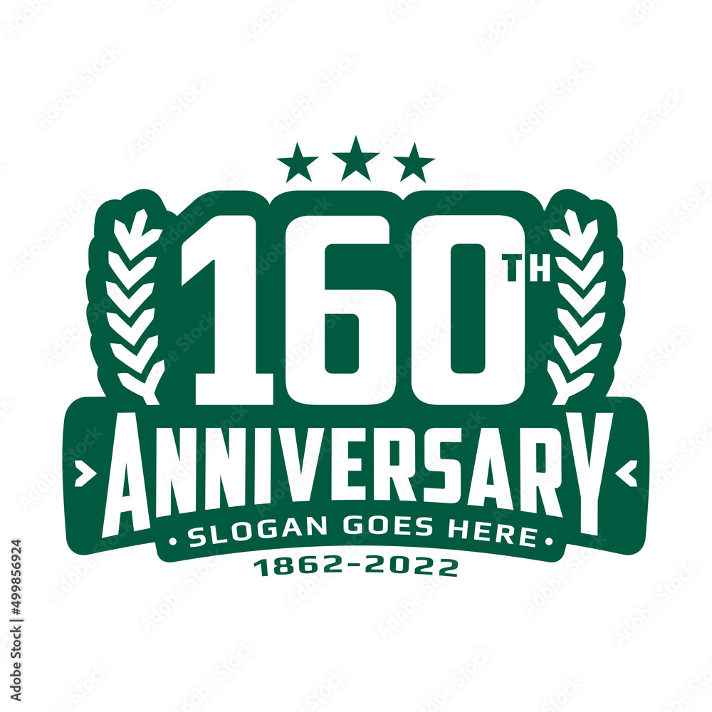 160 years anniversary logo design template. 160th anniversary celebration logotype. Vector illustration. 160 years anniversary logo design template. 160th anniversary celebration logotype. Vector illustration.