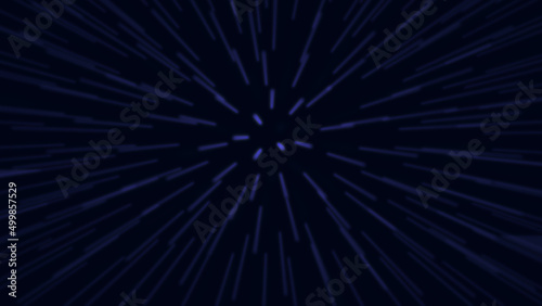 Black background with stars blurred in motion as they approach