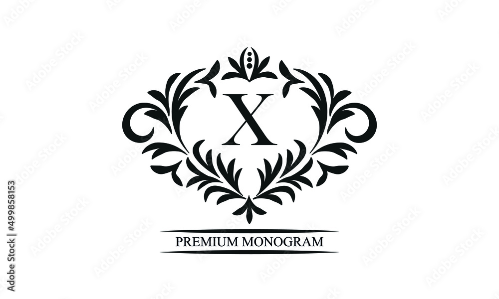 Exquisite monogram template with the initials X. Elegant logo for cafes, bars, restaurants, invitations. Business style and brand of the company. Exquisite monogram template with the initials X. Elegant logo for cafes, bars, restaurants, invitations. Business style and brand of the company.