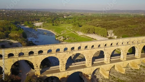 View of Pont du Gard, South of France photo