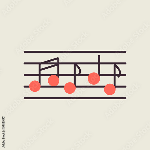 Stave and music notes vector icon