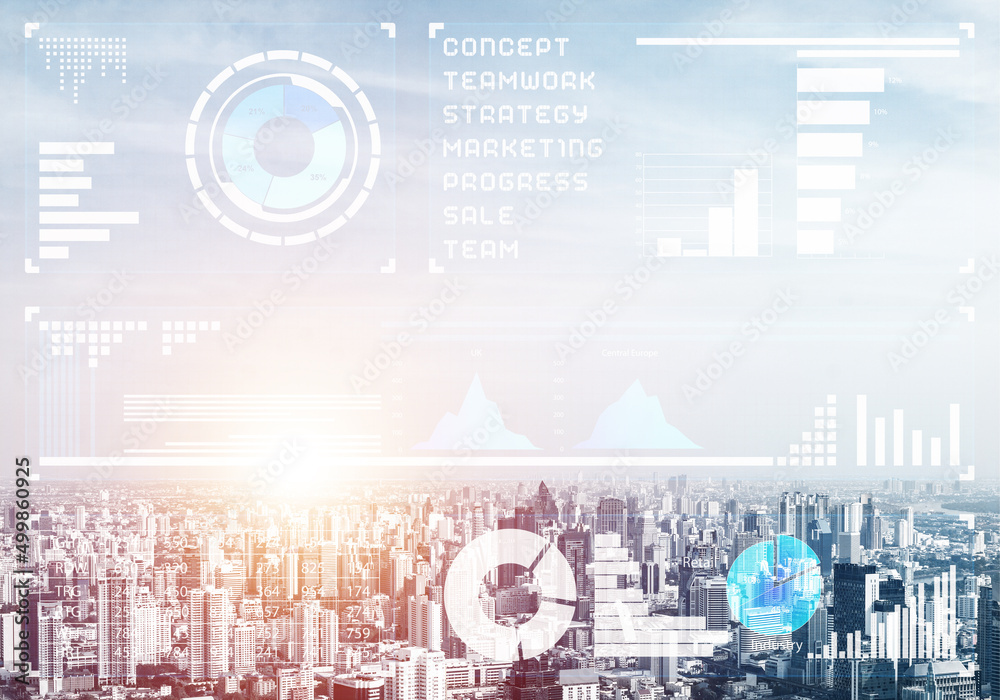 Obraz premium Forex trading business concept with graphics