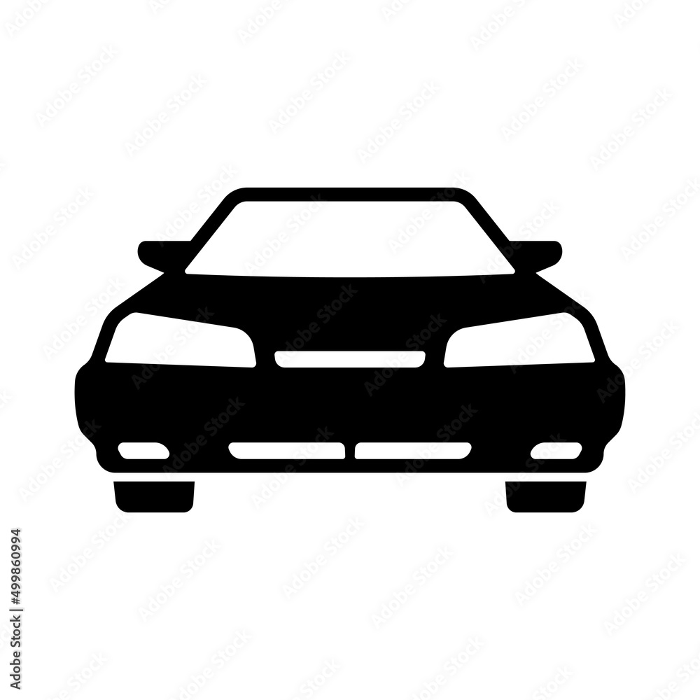 Car icon. Black silhouette. Front view. Vector simple flat graphic illustration. Isolated object on a white background. Isolate. Car icon. Black silhouette. Front view. Vector simple flat graphic illustration. Isolated object on a white background. Isolate.