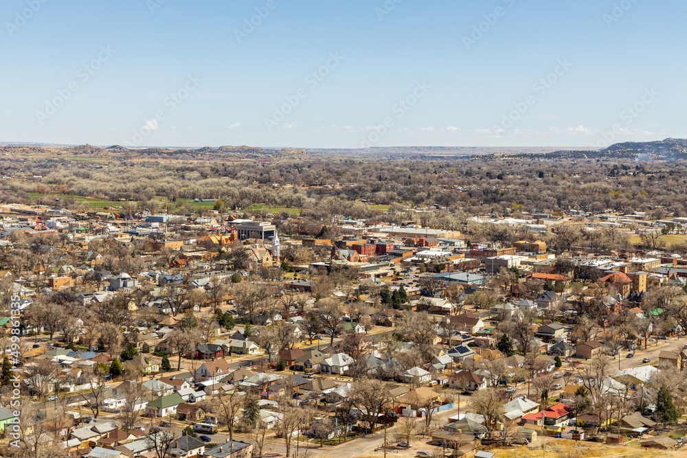 Aerial view of Canyon City, Colorado, from the scenic Skyline Drive