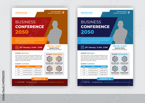 Abstract Business Conference And Online Marketing Flyer Template Design Vector