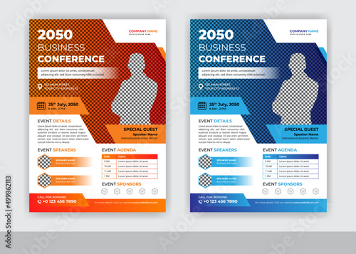 Abstract Business Conference Flyer Template Design Vector