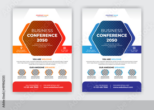 Abstract Business Conference Marketing Flyer Template Design