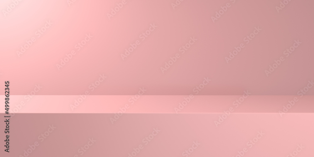 The pink stage on pink background. 3d rendering