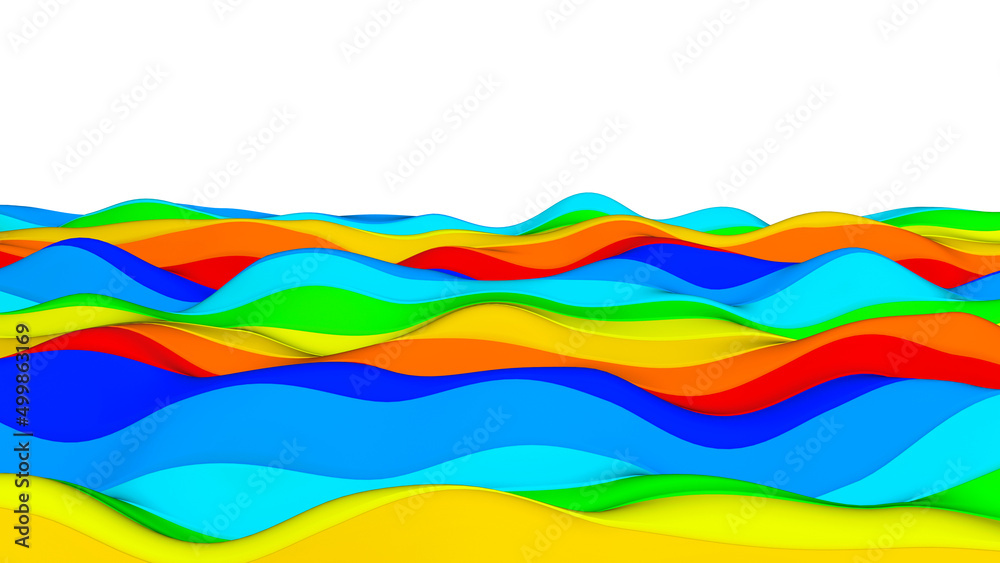 Abstract multi color wave pattern. 3d illustration rainbow color spectrum Abstract multi color wave pattern. 3d illustration rainbow color spectrum