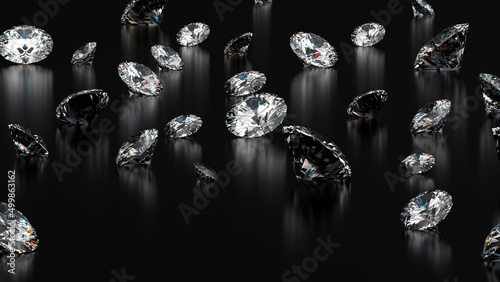 Fototapeta Naklejka Na Ścianę i Meble -  Diamonds on black background