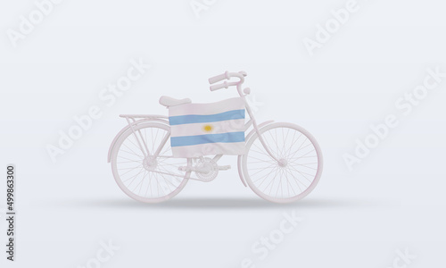 3d bycycle day Argentina flag rendering front view