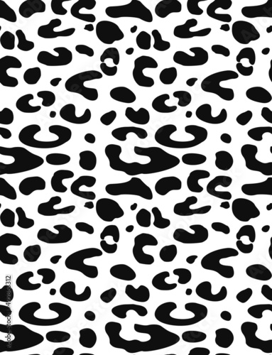  leopard texture seamless black white pattern, modern print for clothes, paper, fabric