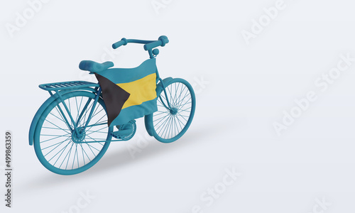 3d bycycle day Bahamas flag rendering left view