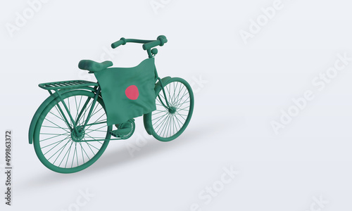 3d bycycle day Bangladesh flag rendering left view