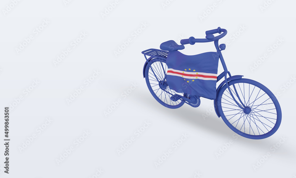 3d bycycle day Cape Verde flag rendering right view