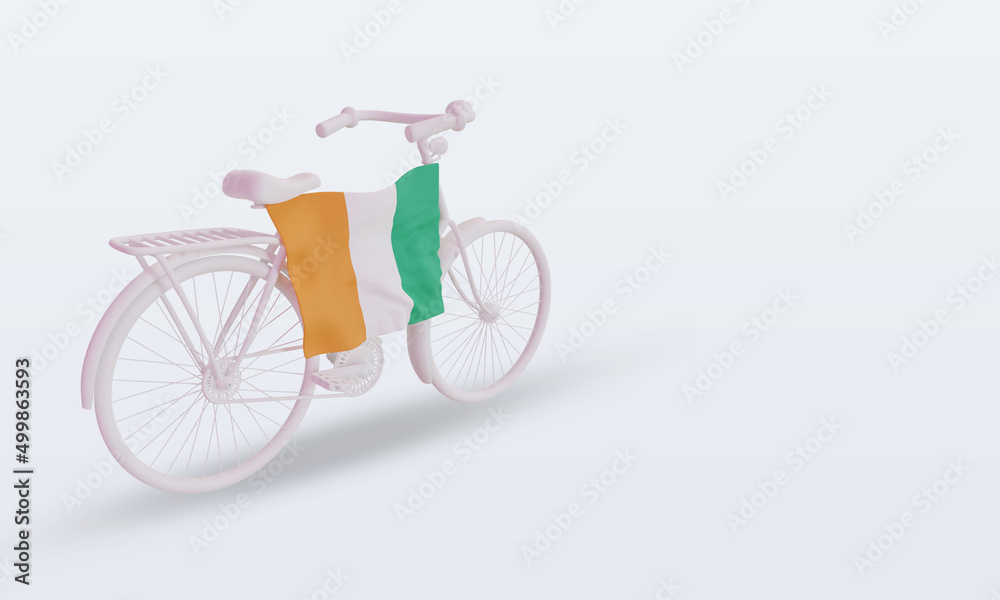 Naklejka premium 3d bycycle day Cote dIvoire flag rendering left view