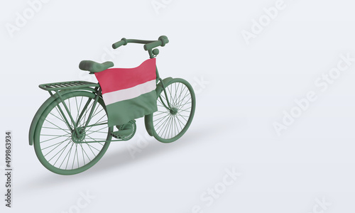 3d bycycle day Hungary flag rendering left view