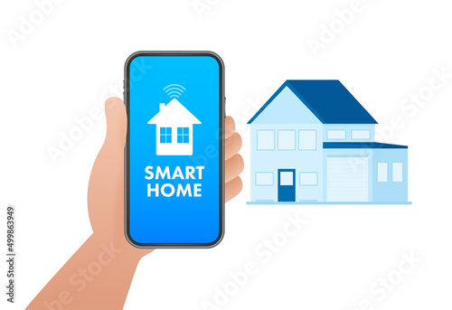 Smart home concept. Smart systems and technology. Vector stock illustration.