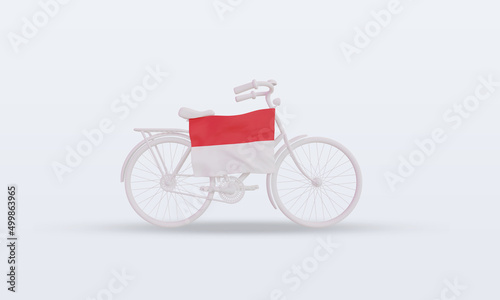 3d bycycle day Indonesia flag rendering front view