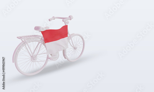 3d bycycle day Indonesia flag rendering left view