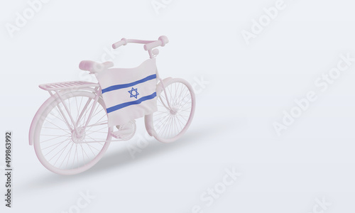 3d bycycle day Israel flag rendering left view