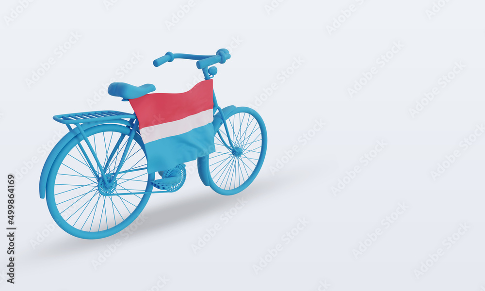 Fototapeta premium 3d bycycle day Luxembourg flag rendering left view