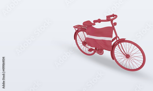 3d bycycle day Latvia flag rendering right view