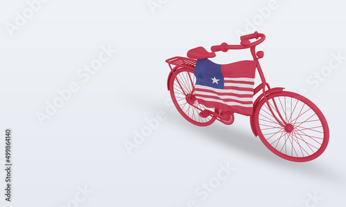 3d bycycle day Liberia flag rendering right view