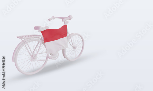 3d bycycle day Monaco flag rendering left view