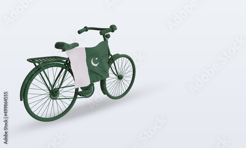 3d bycycle day Pakistan flag rendering left view