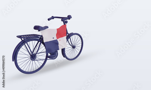 3d bycycle day Panama flag rendering left view