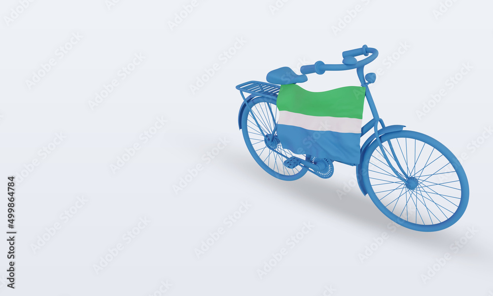 Fototapeta premium 3d bycycle day Sierra Leone flag rendering right view