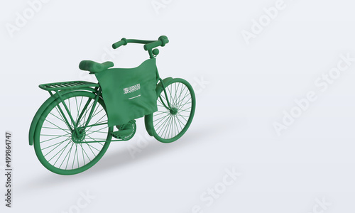 3d bycycle day Saudi Arabia flag rendering left view