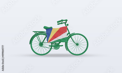 3d bycycle day Seychelles flag rendering front view