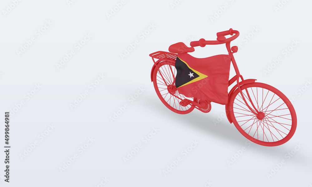 3d bycycle day Timor Leste flag rendering right view