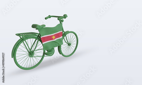 3d bycycle day Suriname flag rendering left view