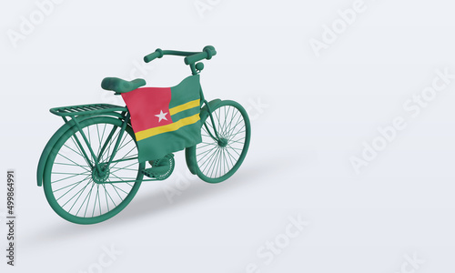 3d bycycle day Togo flag rendering left view