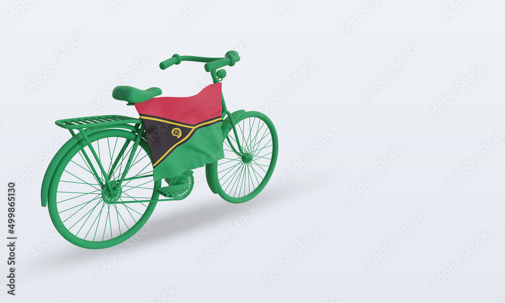 3d bycycle day Vanuatu flag rendering left view 3d bycycle day Vanuatu flag rendering left view