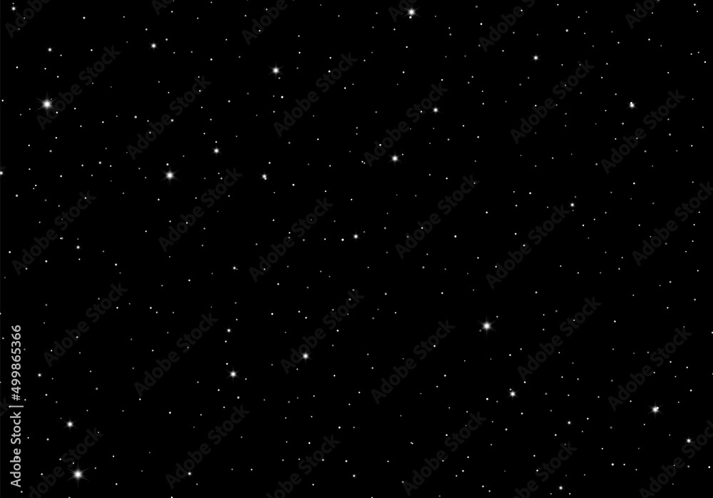 Starry night abstract background with scattered vector stars in the ...