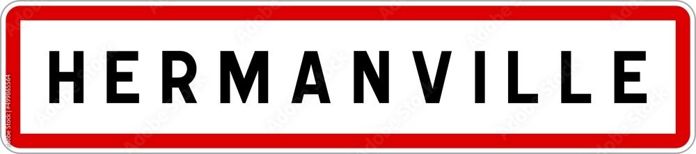 Panneau entrée ville agglomération Hermanville / Town entrance sign Hermanville