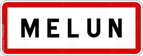 Panneau entrée ville agglomération Melun / Town entrance sign Melun photo