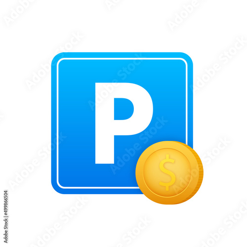 Parking meter, park zone public. Urban public hold security. Vector stock illustration.