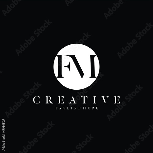 FM MF initial based Alphabet icon logo.