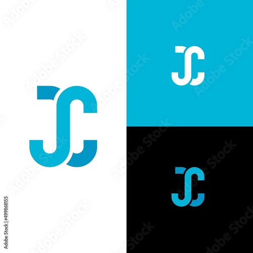 logo initials letter JC. clean modern monogram logo