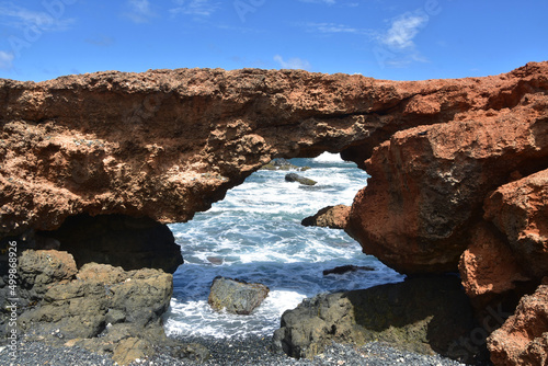 Natural Bridge Made of Lava Rock in Aruba